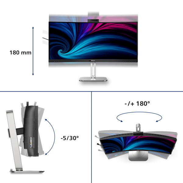 Philips Serie 6000 34B2U6603CH/00 Monitor PC 86,4 cm (34") 3440 x 1440 Pixel Wide Quad HD LCD Grigio [34B2U6603CH/00]