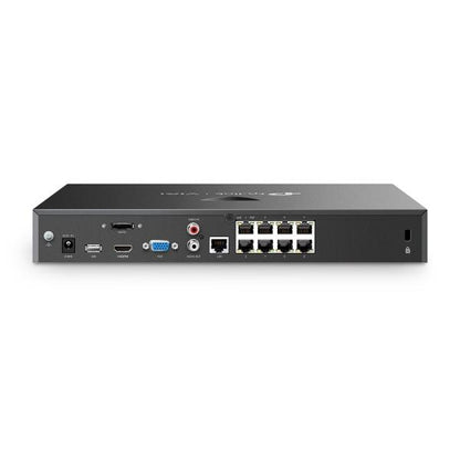 TP-Link - VIGI NVR2008H-8MP -8 Channel PoE+ Network Video Recorder, 8x 10/100 Mbps PoE+ Ports, PoE Power 113W, 802.3 af/at,2x SATA Interface(up to 10 TB), 2x USB 2.0, 53.5V DC/1.31A, 1x VGA port & 1x [VIGINVR2008H-8MP]