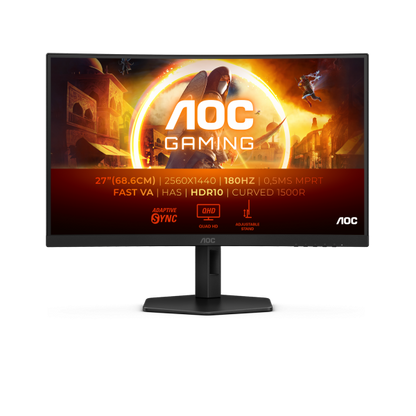 AOC MONITOR GAMING 27 LED VA QHD 1MS 300 CDM 180Hz, REG ALTEZZA, DP/HDMI [CQ27G4X]