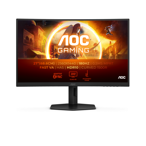 AOC MONITOR GAMING 27 LED VA QHD 1MS 300 CDM 180Hz, REG ALTEZZA, DP/HDMI [CQ27G4X]