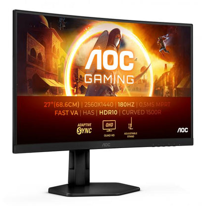 AOC MONITOR GAMING 27 LED VA QHD 1MS 300 CDM 180Hz, REG ALTEZZA, DP/HDMI [CQ27G4X]