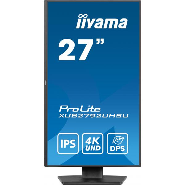 iiyama ProLite XUB2792UHSU-B6 Monitor PC 68,6 cm (27") 3840 x 2160 Pixel 4K Ultra HD LED Nero [XUB2792UHSU-B6]