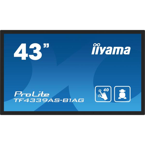 Iiyama ProLite 43 inch Touch - 4K Ultra HD IPS LED All-in-One PCAP Interactive Display - 3840x2160 [TF4339AS-B1AG]