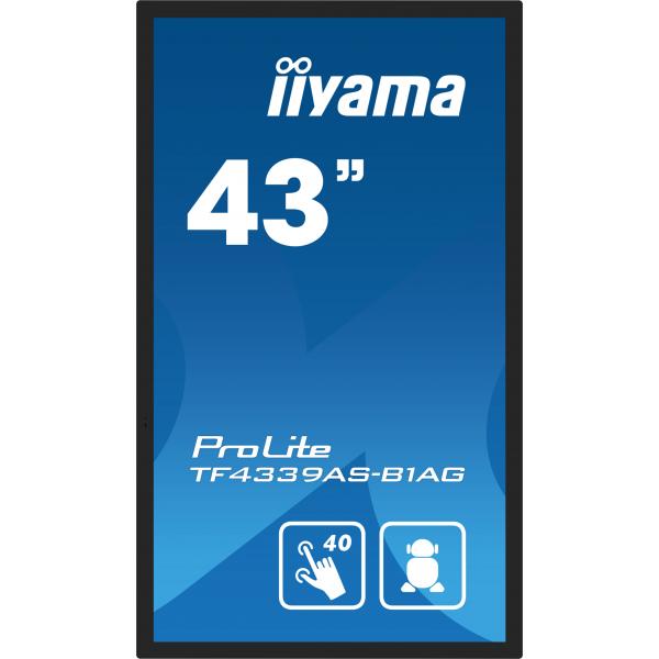 Iiyama ProLite 43 inch Touch - 4K Ultra HD IPS LED All-in-One PCAP Interactive Display - 3840x2160 [TF4339AS-B1AG]