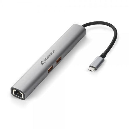 Sharkoon 4044951040704 hub di interfaccia 1250 Mbit/s Grigio scuro [OFFICEPALCOMBOADAPTER]