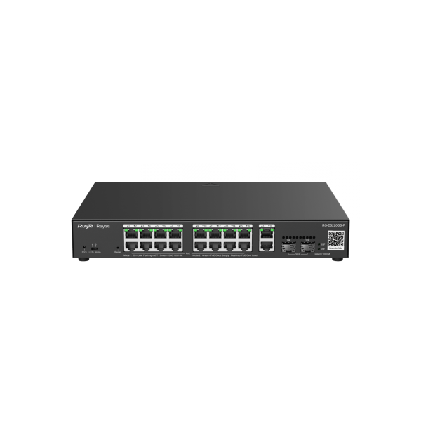 REYEE SMART SWITCH POE GIGABIT 20 P. 16 P. POE/POE+, 2 P. UPLINK GIGABIT RJ45/SFP, POWER BUDGET 250W [RG-ES220GS-P]