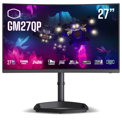 COOLER MASTER MONITOR GAMING CURVO 27 LED VA WQHD 16:9 1MS 400 CDM 240HZ, DP/HDMI, MULTIMEDIALE [CMI-GM27QP-EK]