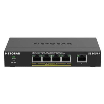 NETGEAR GS305PP Non gestito Gigabit Ethernet (10/100/1000) Supporto Power over Ethernet (PoE) Nero [GS305PP-300EUS]