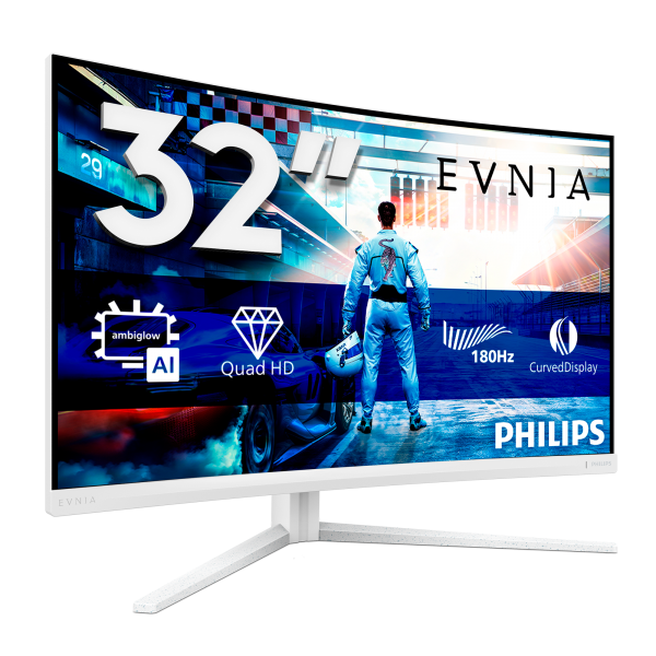 Philips Evnia 5000 32M2C5501/00 Monitor PC 80 cm (31.5") 2560 x 1440 Pixel Quad HD LCD Bianco [32M2C5501/00]