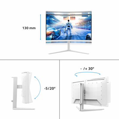 Philips Evnia 5000 32M2C5501/00 Monitor PC 80 cm (31.5") 2560 x 1440 Pixel Quad HD LCD Bianco [32M2C5501/00]