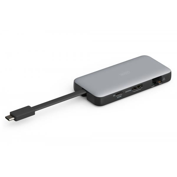 Digitus USB-C Travel Dockingstation - 7-Port - 1x HDMI - 3x USB 3.2 Gen 1 - 1x RJ45 - 1x SD - 1x MicroSD - 1x PD [DA-70916]