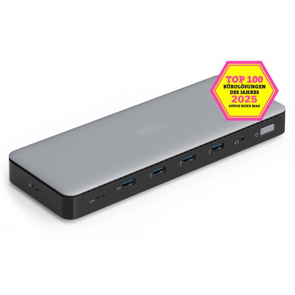 Digitus USB-C Multiport Dockingstation - 13 Port - 3x HDMI - 2x DP - 4x USB-A - 1x USB-C - 1x RJ45 - 1 DC - 1x Audio [DA-70918]