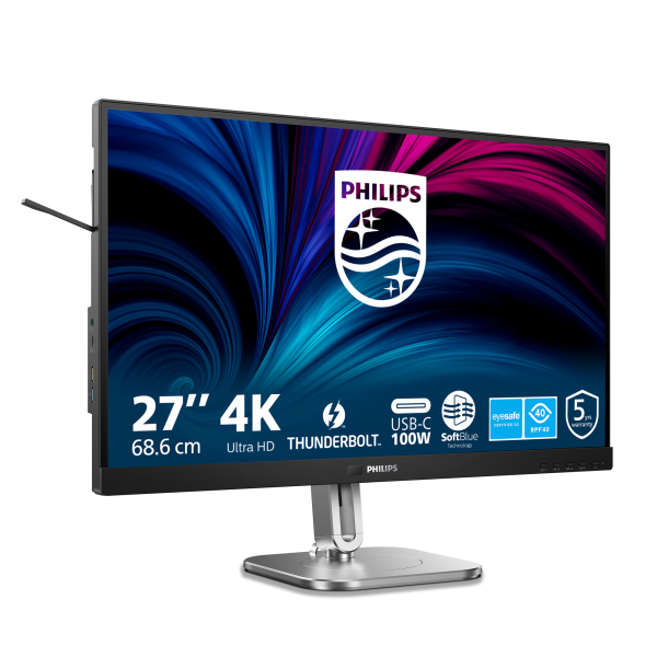 Philips 6000 Series - 27 inch - 3840x2160 - 4K UHD - USB-C - Thunderbolt [27B2U6903/00]