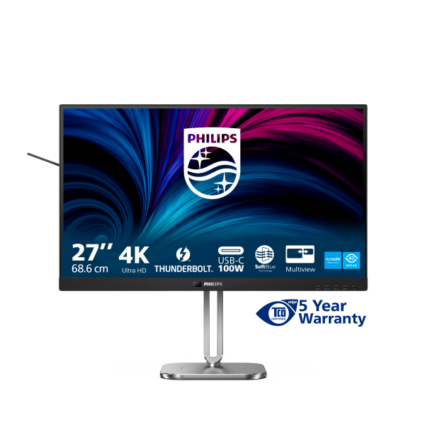 Philips 6000 Series - 27 inch - 3840x2160 - 4K UHD - USB-C - Thunderbolt [27B2U6903/00]