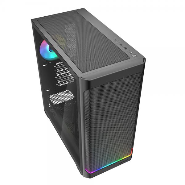 SHARKOON CASE AK4W ATX RGB STRIP BLACK [AK4W ATX BLACK]
