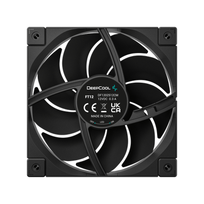 DEEPCOOL VENTOLE CASE FT12 NERA 12cm POTENTE SILENZIOSA DURATURA 4PIN PWM [R-FT12-BKWPN1-G]