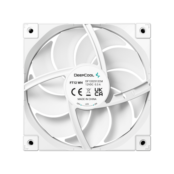 DEEPCOOL VENTOLE CASE FT12 BIANCA 12CM POTENTE SILENZIOSA DURATURA 4PIN PW [R-FT12-WHWPN1-G]