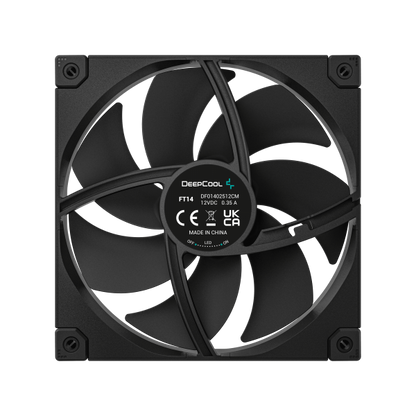 DEEPCOOL VENTOLE CASE FT14 NERA 14cm POTENTE SILENZIOSA DURATURA 4PIN PWM [R-FT14-BKWPN1-G]