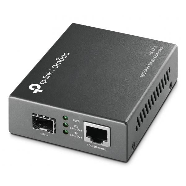 TP-Link - Omada 10G Multi-Gigabit RJ45 to 10G SFP+ Slot Supporting MiniGBIC Modules, 1 10G SFP+ Slot, 1 10G Multi-Gigabit RJ45 Port (Auto MDI/MDIX), Chassis MC1400 Rack-mountable Articolo nuovo  [MC420L-USATO]