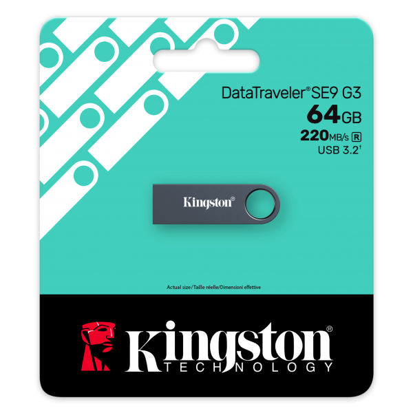 Kingston Technology DataTraveler 64GB SE9 G3 - Nichel scuro [KE-U2X64-1AC]