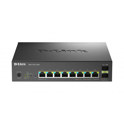 D-LINK SWITCH 10-PORT MULTI-GIGABIT SMART MANAGED POE+ INCLUDING 8 MULTI-GIGABIT 2.5G POE AND 2 10G [DMS-1250-10SPL]