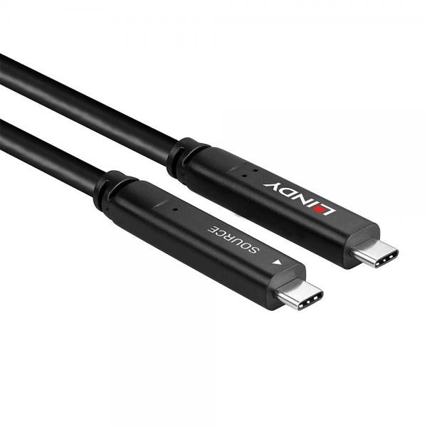 LINDY No. 43398 - Cavo ibrido USB 3.2 10Gbps & DP 1.4 Tipo C, 10m (4 Lanes) [LIN-43398]