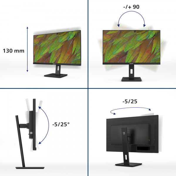 PHILIPS MONITOR 27 LED IPS 4K UHD 4MS 350 CDM, PIVOT, DP/HDMI, MULTIMEDIALE [27B1N3800]
