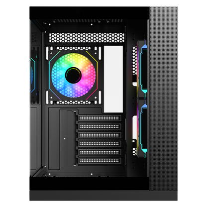 ITEK CASE DARK CAVE DS, GAMING TOWER, ATX, 3X12CM ARGB FAN, 2XUSB3, TYPE-C, SIDE FRONT PANEL TEMP [ITGCADCDSB]