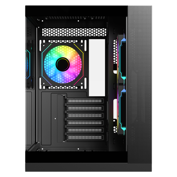 ITEK CASE DARK CAVE DS, GAMING TOWER, ATX, 3X12CM ARGB FAN, 2XUSB3, TYPE-C, SIDE FRONT PANEL TEMP [ITGCADCDSB]