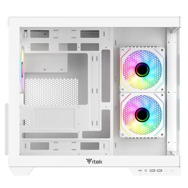 ITEK CASE DARK CAVE DS, GAMING TOWER, ATX, 3X12CM ARGB FAN, 2XUSB3, TYPE-C, SIDE FRONT PANEL TEMP [ITGCADCDSW]