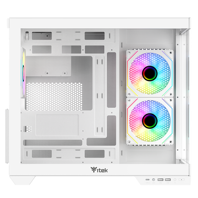 ITEK CASE DARK CAVE DS, GAMING TOWER, ATX, 3X12CM ARGB FAN, 2XUSB3, TYPE-C, SIDE FRONT PANEL TEMP [ITGCADCDSW]