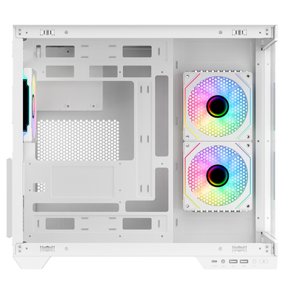 ITEK CASE DARK CAVE DS, GAMING TOWER, ATX, 3X12CM ARGB FAN, 2XUSB3, TYPE-C, SIDE FRONT PANEL TEMP [ITGCADCDSW]