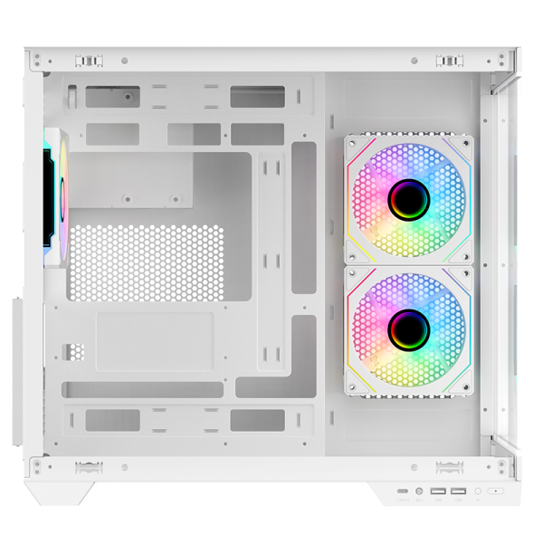 ITEK CASE DARK CAVE DS, GAMING TOWER, ATX, 3X12CM ARGB FAN, 2XUSB3, TYPE-C, SIDE FRONT PANEL TEMP [ITGCADCDSW]