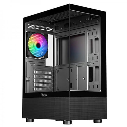 ITEK CASE SHOWBUI 33B, GAMING TOWER ATX, 12CM ARGB FAN, USB3, SIDE FRONT PANEL TEMP GLASS [ITGCASB33B]