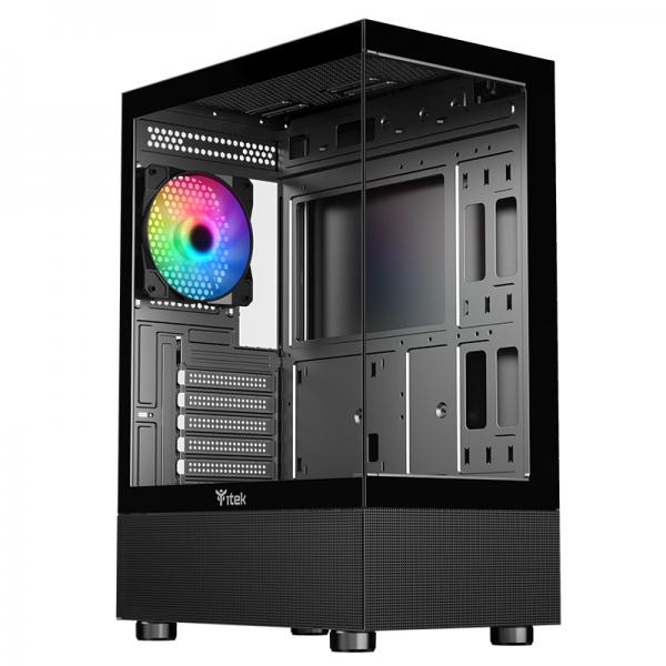 ITEK CASE SHOWBUI 33B, GAMING TOWER ATX, 12CM ARGB FAN, USB3, SIDE FRONT PANEL TEMP GLASS [ITGCASB33B]