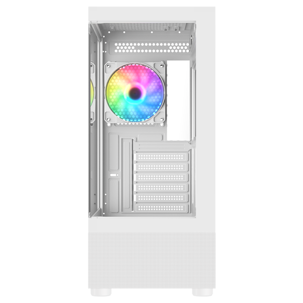 ITEK CASE SHOWBUI 33W,GAMING TOWER ATX, 12CM ARGB FAN, USB3, SIDE FRONT PANEL TEMP GLASS, WHITE [ITGCASB33W]