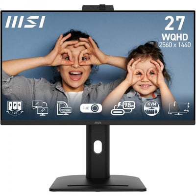 MSI MONITOR 27 LED IPS 16:9 QHD 1MS 250 CDM, PIVOT, USB-C DOCK, WEBCAM, DP/HDMI, MULTIMEDIALE, TYPE-C 98W, VESA, EPEAT [PRO MP275QPDG]