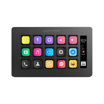 MARSGAMING SLIM STREAM DECK MSD-ONE BLACK CUSTOM KEYS+SOFTWARE [MSD-ONE]