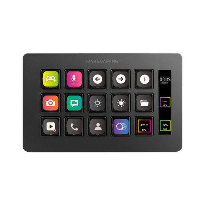 MARSGAMING SLIM STREAM DECK MSD-ONE BLACK CUSTOM KEYS+SOFTWARE [MSD-ONE]