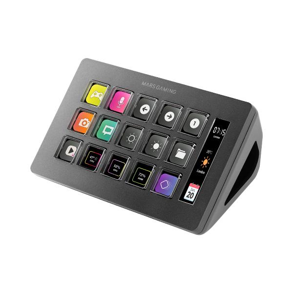 MARSGAMING SLIM STREAM DECK MSD-ONE BLACK CUSTOM KEYS+SOFTWARE [MSD-ONE]