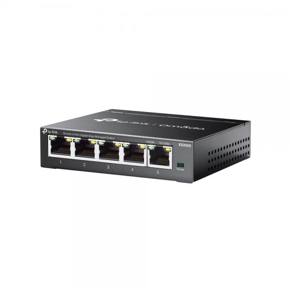 TP-Link - ES205G - Omada 5-Port Gigabit Easy Managed Switch, 5 Gigabit RJ45 Ports, Desktop Steel Case, Integration with Omada SDN Controller, Flow Control, Loopback Detection, Port Isolation, Port Mi [ES205G]
