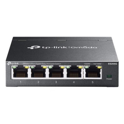 TP-Link - ES205G - Omada 5-Port Gigabit Easy Managed Switch, 5 Gigabit RJ45 Ports, Desktop Steel Case, Integration with Omada SDN Controller, Flow Control, Loopback Detection, Port Isolation, Port Mi [ES205G]