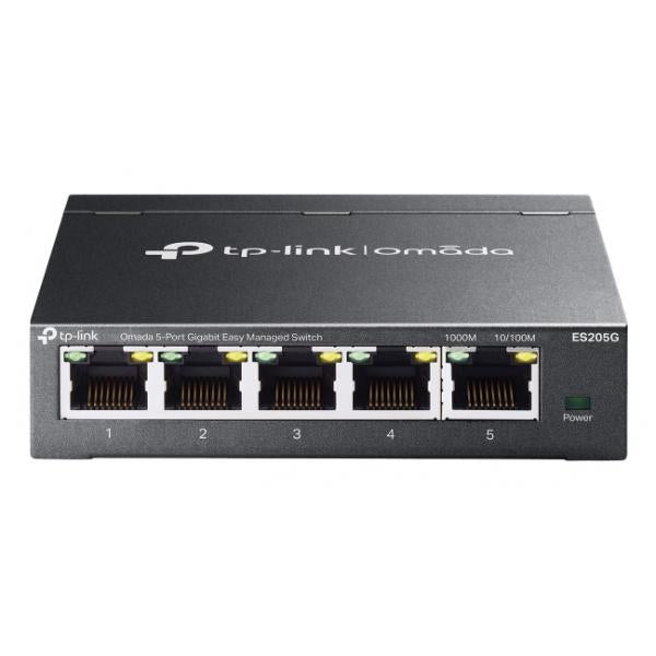TP-Link - ES205G - Omada 5-Port Gigabit Easy Managed Switch, 5 Gigabit RJ45 Ports, Desktop Steel Case, Integration with Omada SDN Controller, Flow Control, Loopback Detection, Port Isolation, Port Mi [ES205G]