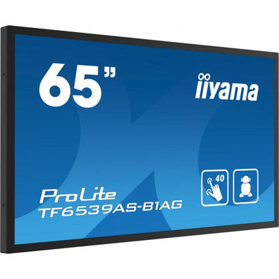 iiyama TF6539AS-B1AG visualizzatore di messaggi Design chiosco 163,8 cm (64.5") LED 435 cd/m 4K Ultra HD Nero Touch screen Processore integrato Android 11 24/7 [TF6539AS-B1AG]