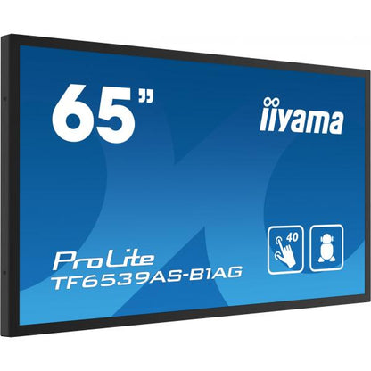 iiyama TF6539AS-B1AG visualizzatore di messaggi Pannello piatto per segnaletica digitale 163,8 cm (64.5") LED 500 cd/m 4K Ultra HD Nero Touch screen Processore integrato Android 24/7 [TF6539AS-B1AG]