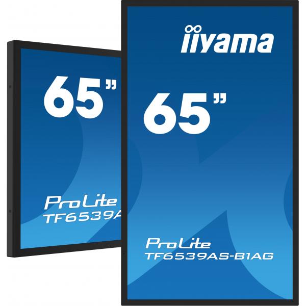 iiyama TF6539AS-B1AG visualizzatore di messaggi Design chiosco 163,8 cm (64.5") LED 435 cd/m 4K Ultra HD Nero Touch screen Processore integrato Android 11 24/7 [TF6539AS-B1AG]