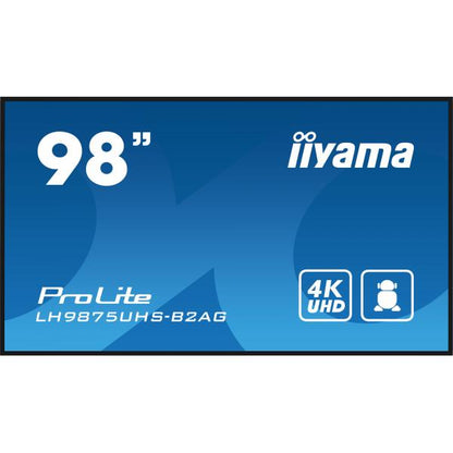 iiyama LH9875UHS-B2AG visualizzatore di messaggi Pannello piatto per segnaletica digitale 2,48 m (97.5") LED Wi-Fi 500 cd/m 4K Ultra HD Nero Processore integrato Android 11 24/7 [LH9875UHS-B2AG]