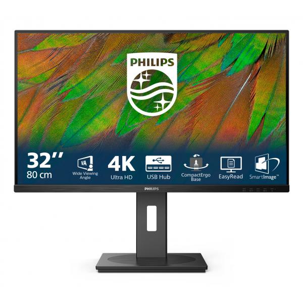 PHILIPS MONITOR 32 LED VA 4K UHD 16:9 4MS 350 CDM, PIVOT, DP/HDMI, MULTIMEDIALE [32B1N3800]