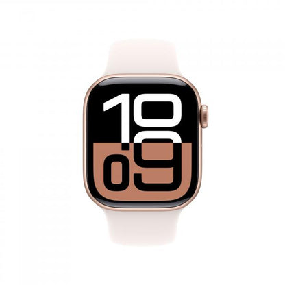 APPLE WATCH SERIES 10 GPS 42MM ROSE GOLD ALUMINIUM CASE WITH LIGHT BLUSH SPORT BAND - S/M [MWWH3QL/A]