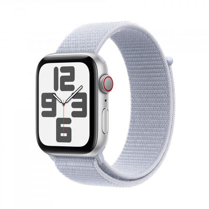 APPLE WATCH SE GPS + CELLULAR 44MM SILVER ALUMINIUM CASE WITH BLUE CLOUD SPORT LOOP [MXGR3QL/A]